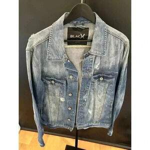 Black X  Mens Blue Denim Jacket  -  Large